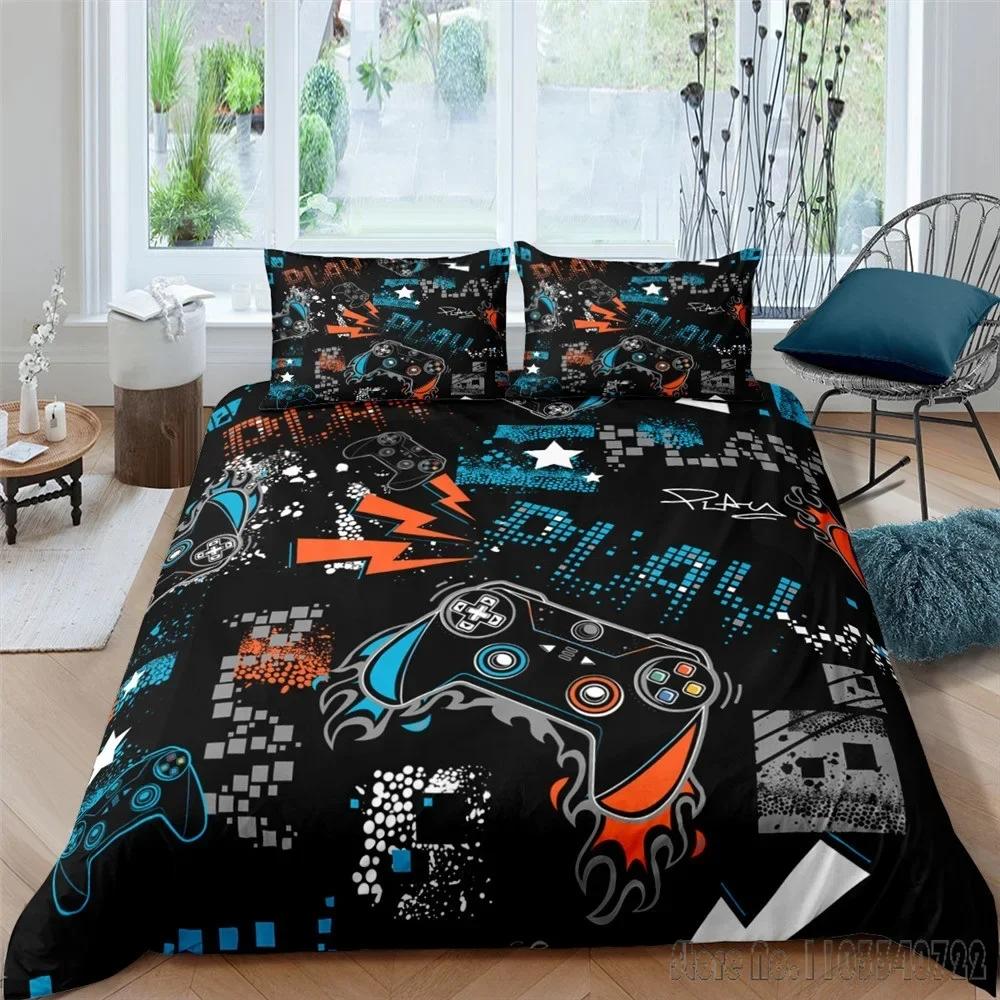 Admire Gamepad Love Child Cartoon Duvet Cover Set HD Comforter Cover for Kids Bedding Sets Bedclothes Bedroom Decor