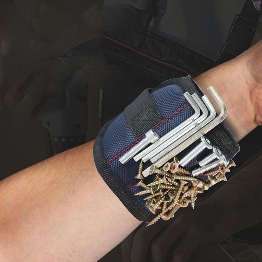 Portable Magnetic Wristband, Strong Magnetic Sucting Wrist Bag for Screw Wrenches Small Accessories