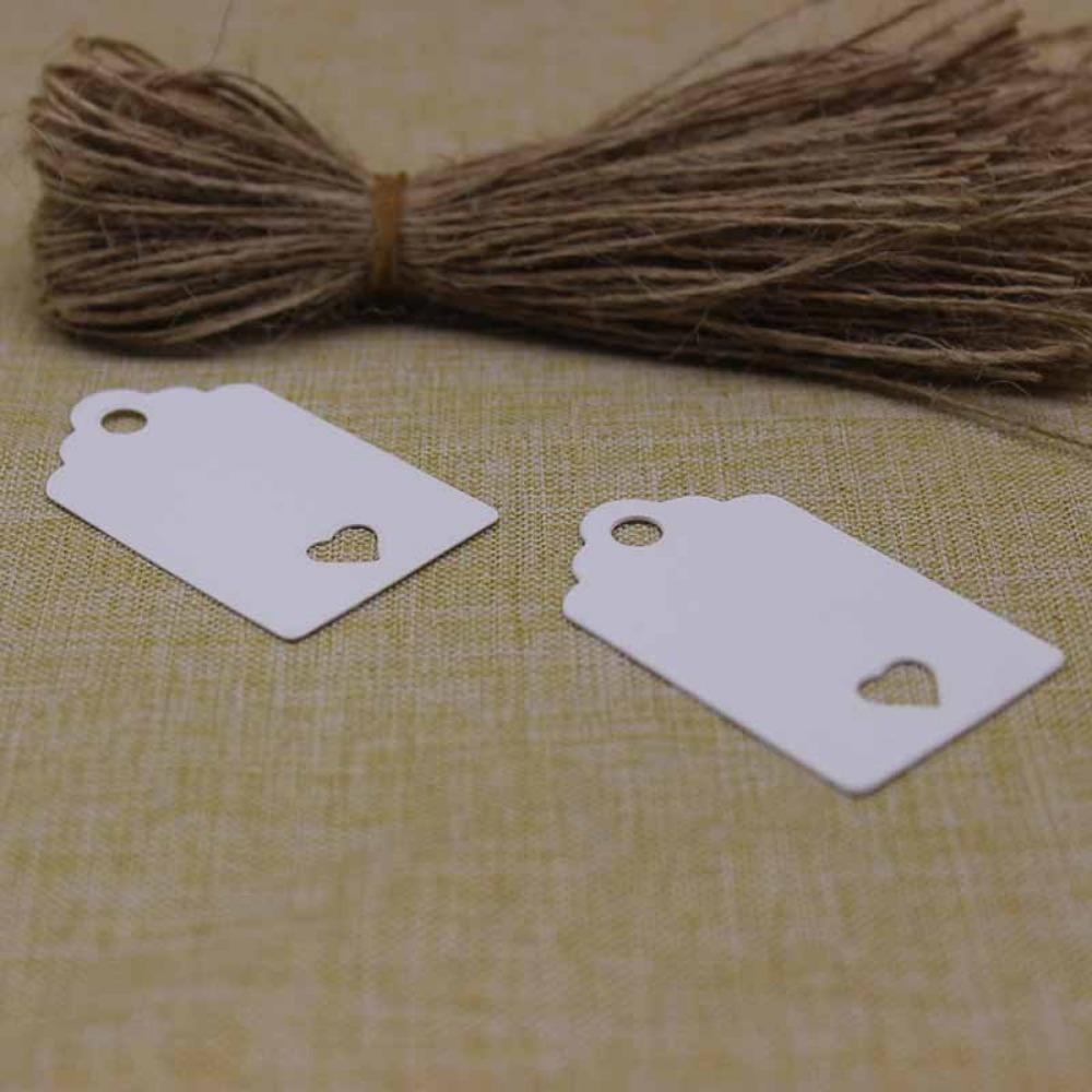 100 ks Kraftových papírových visaček Ručně vyrobeno s láskou Závěsné visačky Oděvní visačky na Cukroví/Dárek/Sušenky Výstavní Balicí Štítek Karta