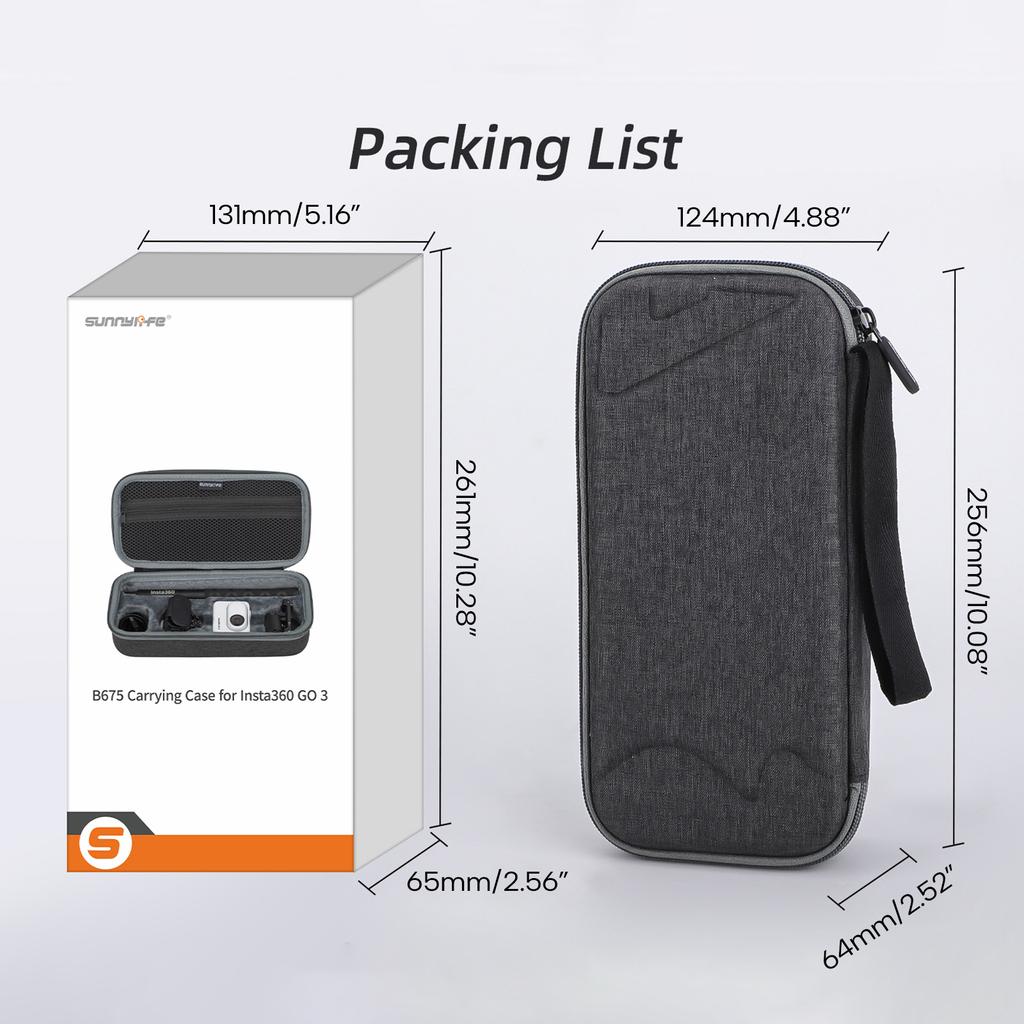 Tragbare Aufbewahrungstasche Stoßdämpfender Organizer-Koffer Kratzfeste Container-Aufbewahrungslösung für die 360 GO 3-Kamera