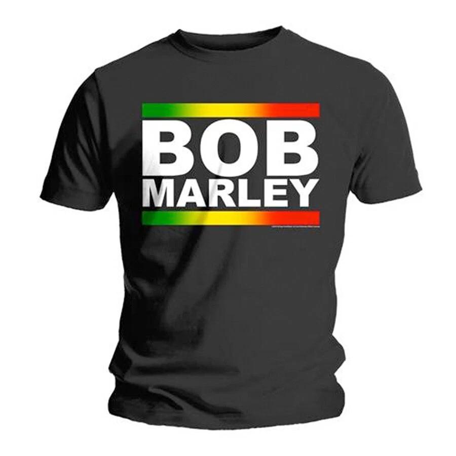 Bob Marley - Rasta Band Block - Black T-shirt XS