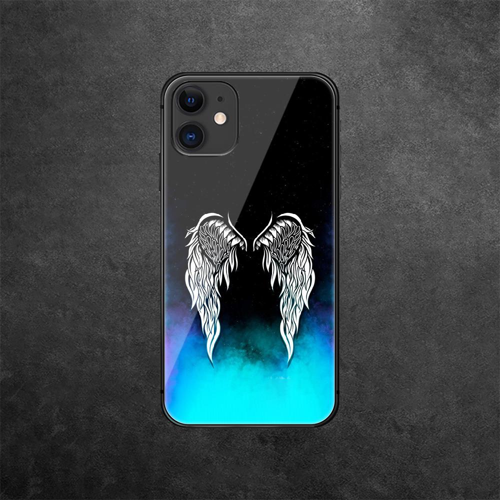 Wings Art Tempered Glass Phone Case For iPhone Samsung Galaxy Redmi Xiaomi Note S A 16 15 14 13 12 11 20 21 22 23 53 54 Pro Plus Ultra Silicone Cover