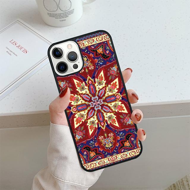 Persian Carpet Floral Pattern Phone Case For iPhone 17 Air 13 12 14 15 16  Cover For Apple Pro Max Plus Coque