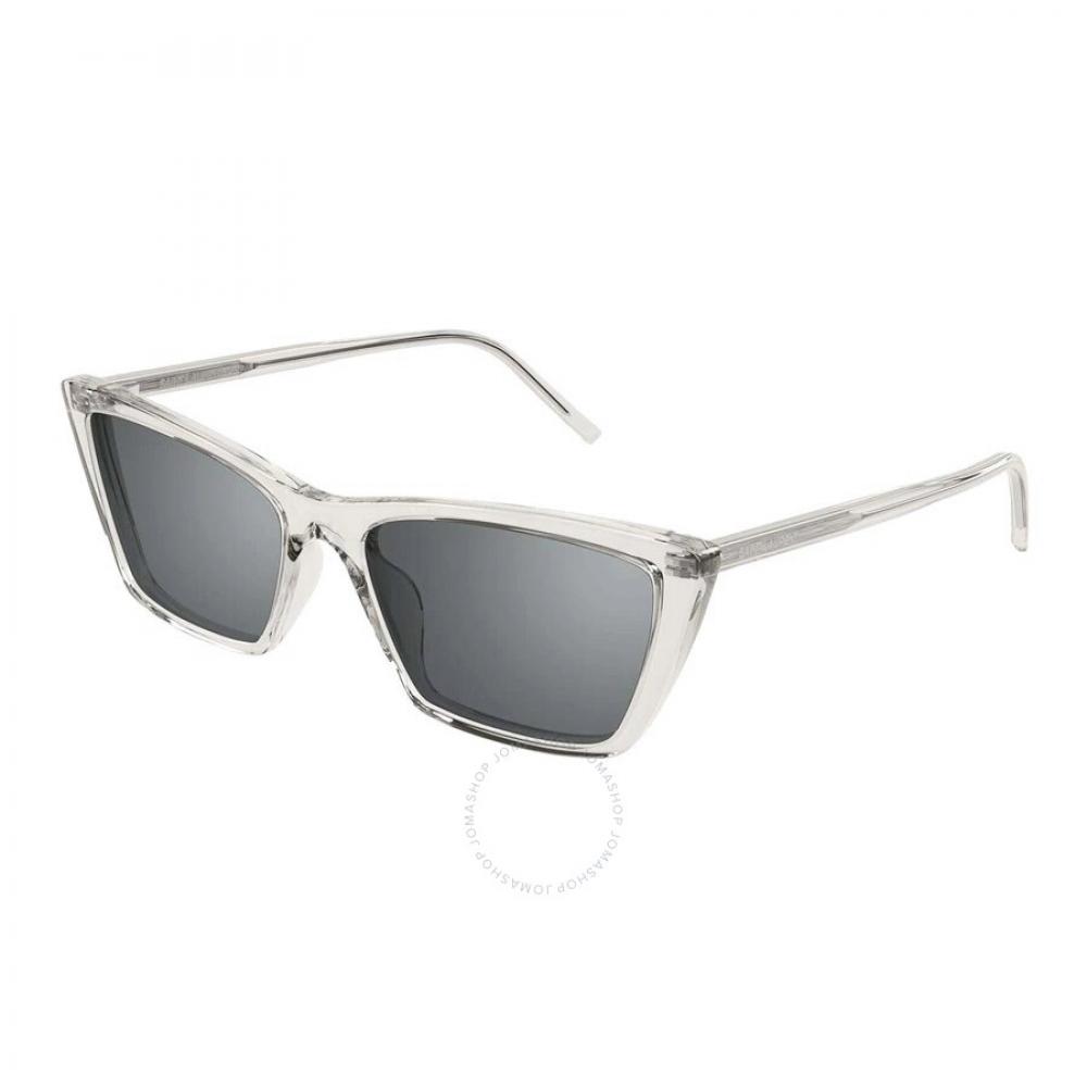 

Срібні жіночі сонцезахисні окуляри Saint Laurent Cat Eye Sl 737 Mica Thin 004 54