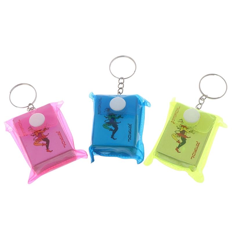 Funny Mini Playing Card Keychain Pendant Paper Craft Gift Travel Solitaire Prank Fun Small Board Game Toy Creative G