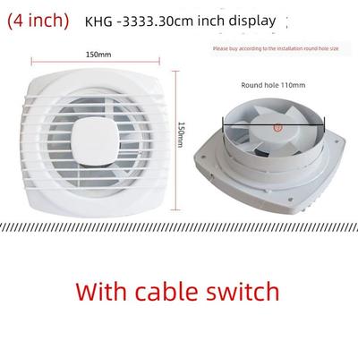 Cable Bathroom Toilet 7-Inch Window Mute Exhaust Fan