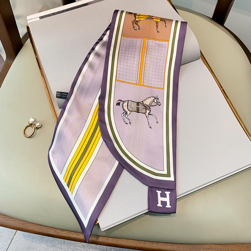 Fashion new cross small silk scarf women's headband Korean version spring, autumn and summer professional scarf small scarf square scarf headband