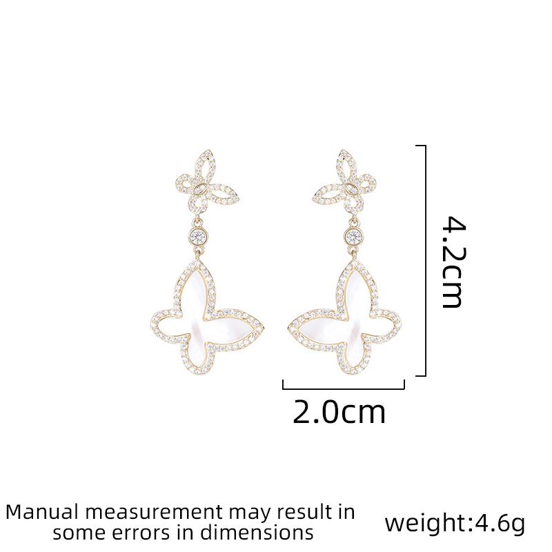 Ladies Light Luxury Design Elegant Butterfly Earrings Fashionable and Versatile Unique and Design Sense Earrings