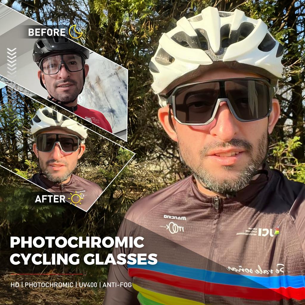 Kapvoe Photochromic Cycling Sunglasses Man Women Fishing Glasses Polarized Sports Bike Glasses MTB Eyewear Bicycle Goggles 2023