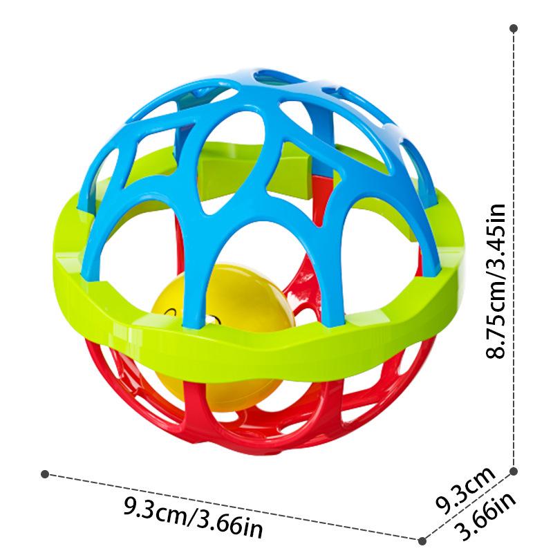 Soft Rubber Teething Rattle & Grasping Ball for Babies 0-12 Months