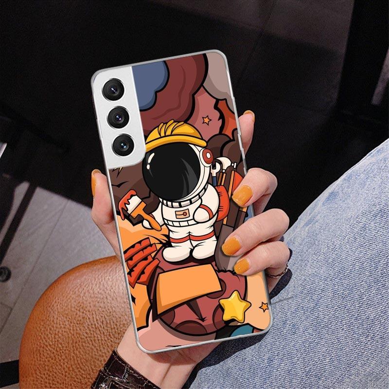 Cartoon Planet Astronaut Star Rocket Phnoe Case for Samsung Galaxy S26 S25 Edge S23 S24 Ultra S22 Plus S21 S20 FE Unique Cover S