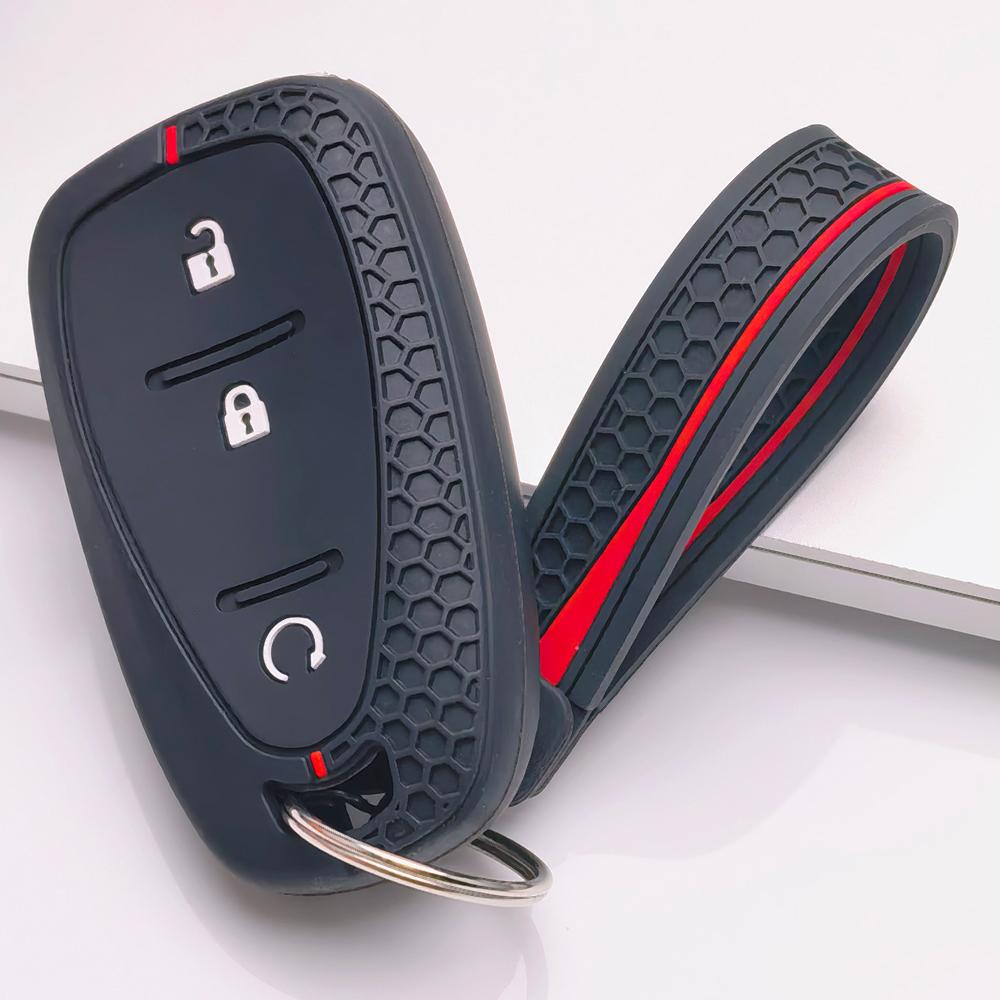 Key Fob Cover for Chevrolet Chevy Equinox Malibu XL Cruze Traverse Blazer Camaro with Keychain Anti-Scratch Surface Shockproof Structure