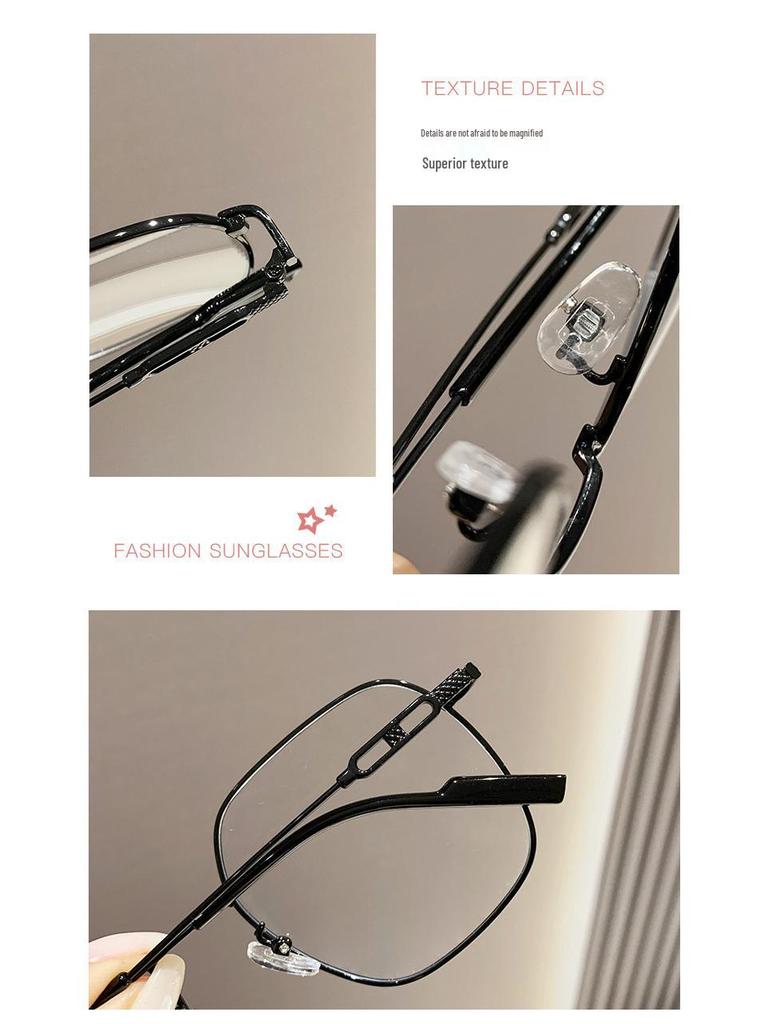 Student Style Photochromic Myopia Glasses with Anti-Blue Light and Large Frame