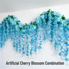 Hanging Design Sunflower Simulated Flower Vines Cherry Flower Faux Flower Vine  Wall Decoration