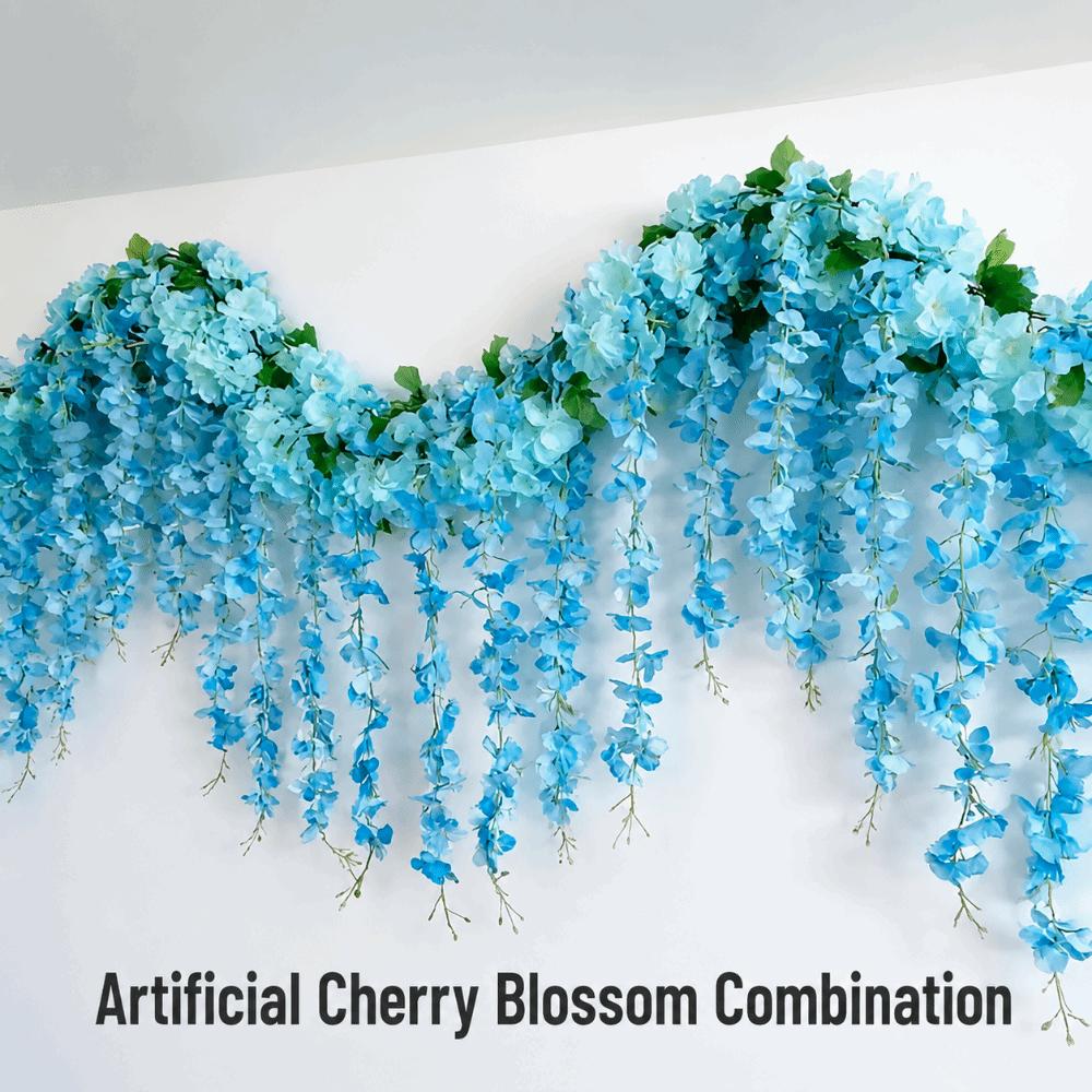 Hanging Design Sunflower Simulated Flower Vines Cherry Flower Faux Flower Vine Wall Decoration