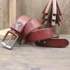 Men's 3.8CM Washable Distressed Leather Belt, Top Layer Cowhide Pin Buckle for Casual Jeans