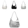 Minimalist Womens Large Capacity Pu Shoulder Bag With Zipper Closure For Daily Use