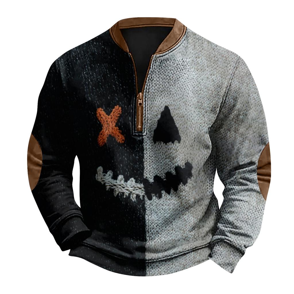 Hanorac fără glugă cu imprimeu de Crăciun, ocazional, pentru bărbați