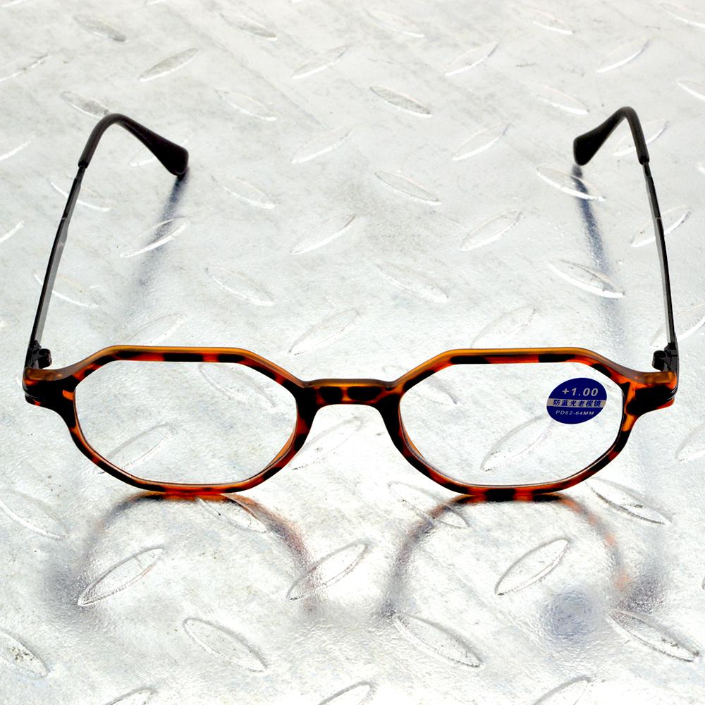 Retro 6-sided Leopard Reading Glasses Anti Fatigue Aspherical Lens Multilayer Coating Men Women +0.75 To +4