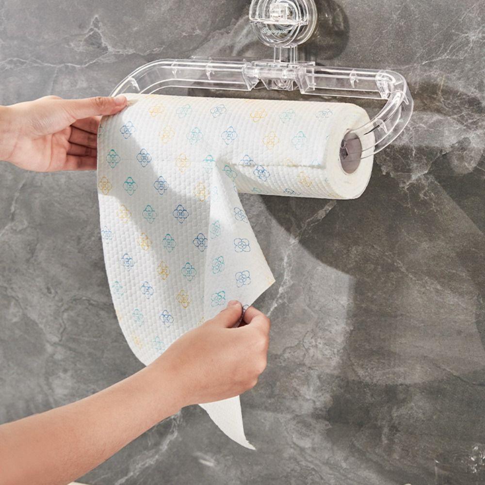 Removable Suction Cup Paper Towel Holder Wall Mounted No Drilling Roll Holder  Bathroom Accessories