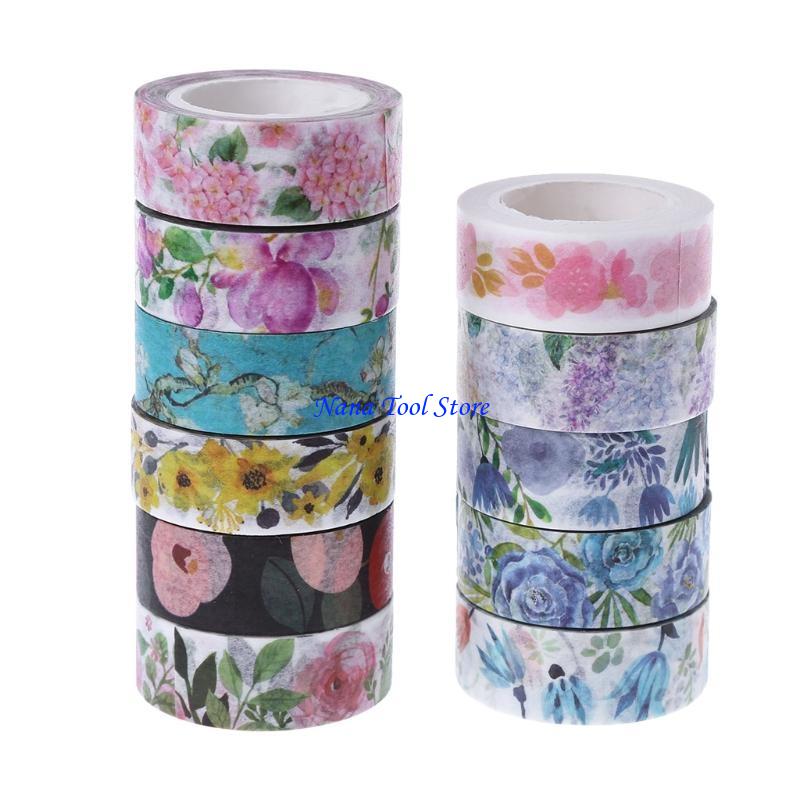 31GJ Plants Flowers Adhesive Tape DIY Decorative Masking Tape Scrapbooking Other
