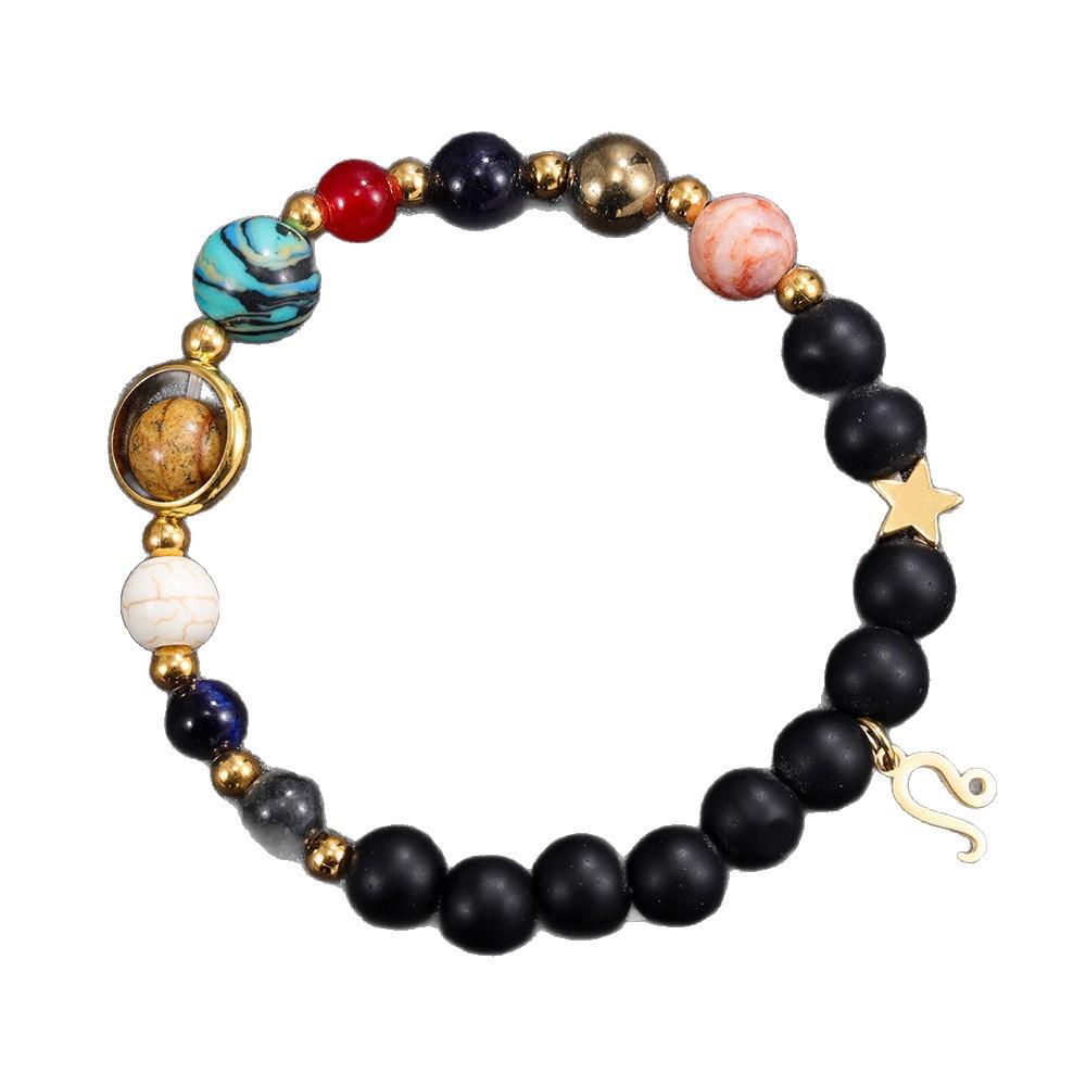 Eight Planets and Twelve Constellations Natural Stone Beaded Bracelet
