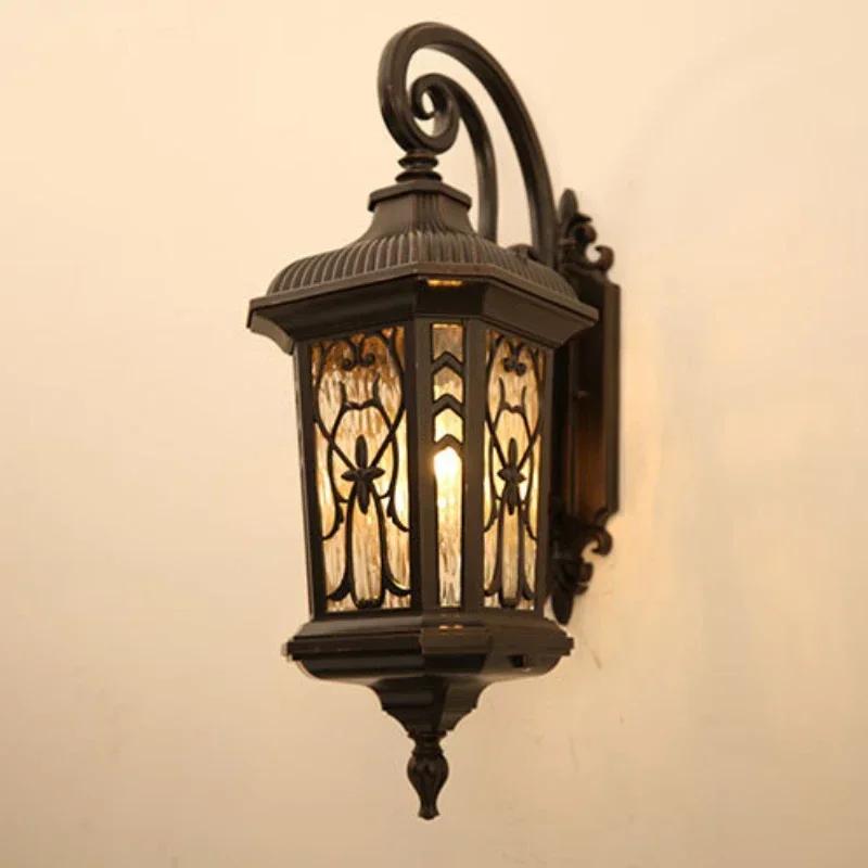 Wasserdichte Wandleuchte im europäischen Stil Retro Vintage Verandalampe Europa Außenwandleuchte Amerikanischer Stil Retro Außenleuchte