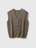 Women's V-Neck Retro Wool Sweater Vest, Fish Scale Knit, Hollow Out, Autumn/Winter Cape Style