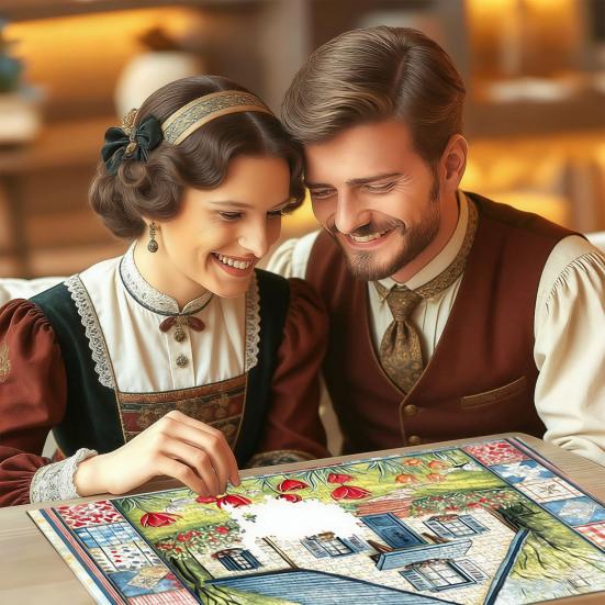 500Pcs/Set Vintage Collage Jigsaw Puzzle Patchwork Bloom House Puzzle Challenge Game Educational Paper Puzzle Toy Holiday Home Decoration