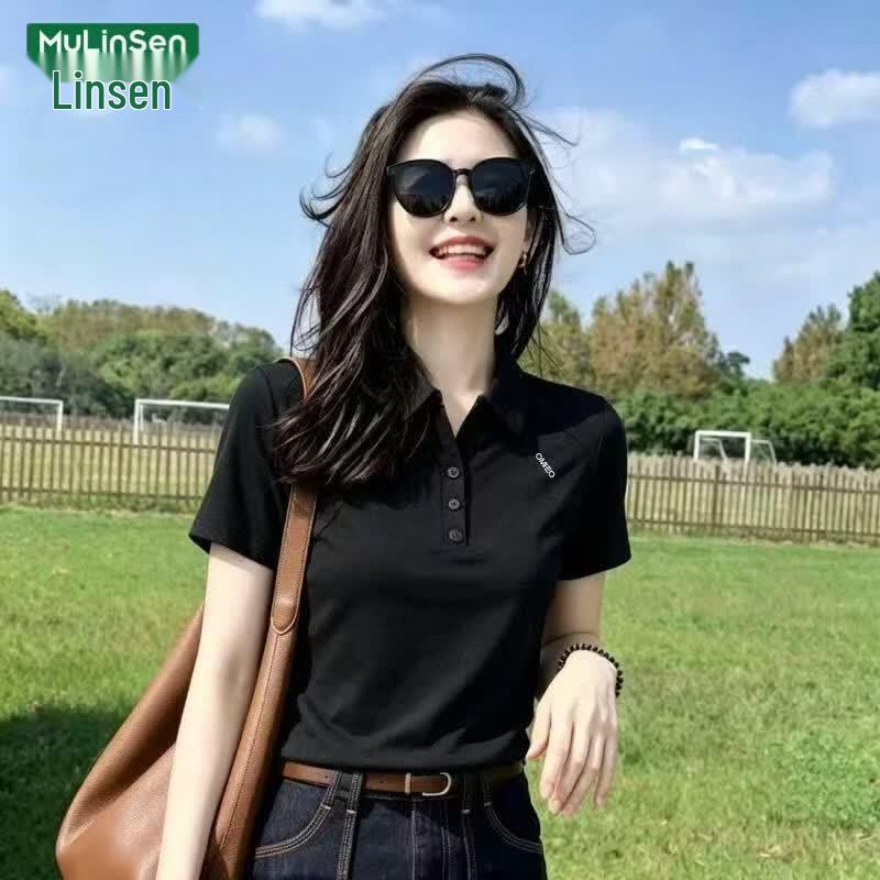 MULINSEN Women s Short Sleeve Pure Cotton Polo Shirt 2XL