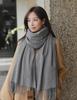 White Cashmere Scarf: Thickened, Solid Color, Versatile for Women & Men, Perfect for Autumn & Winter