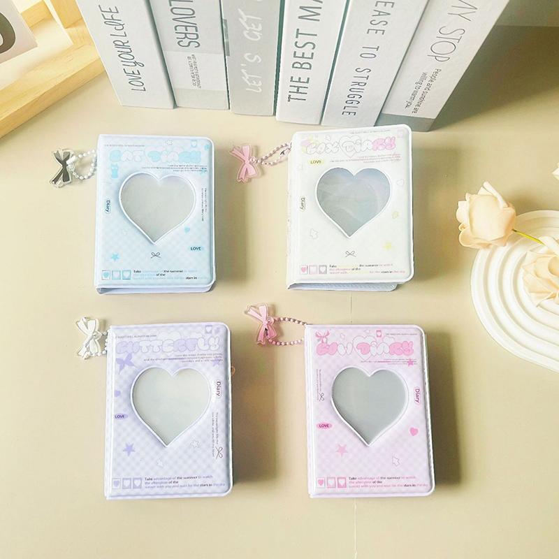 1Pc Cute Bow Photo Album 3 Inch Love Heart Hollow Picture Storage Case Kpop Card Binder Name Card Book Photocard Holder