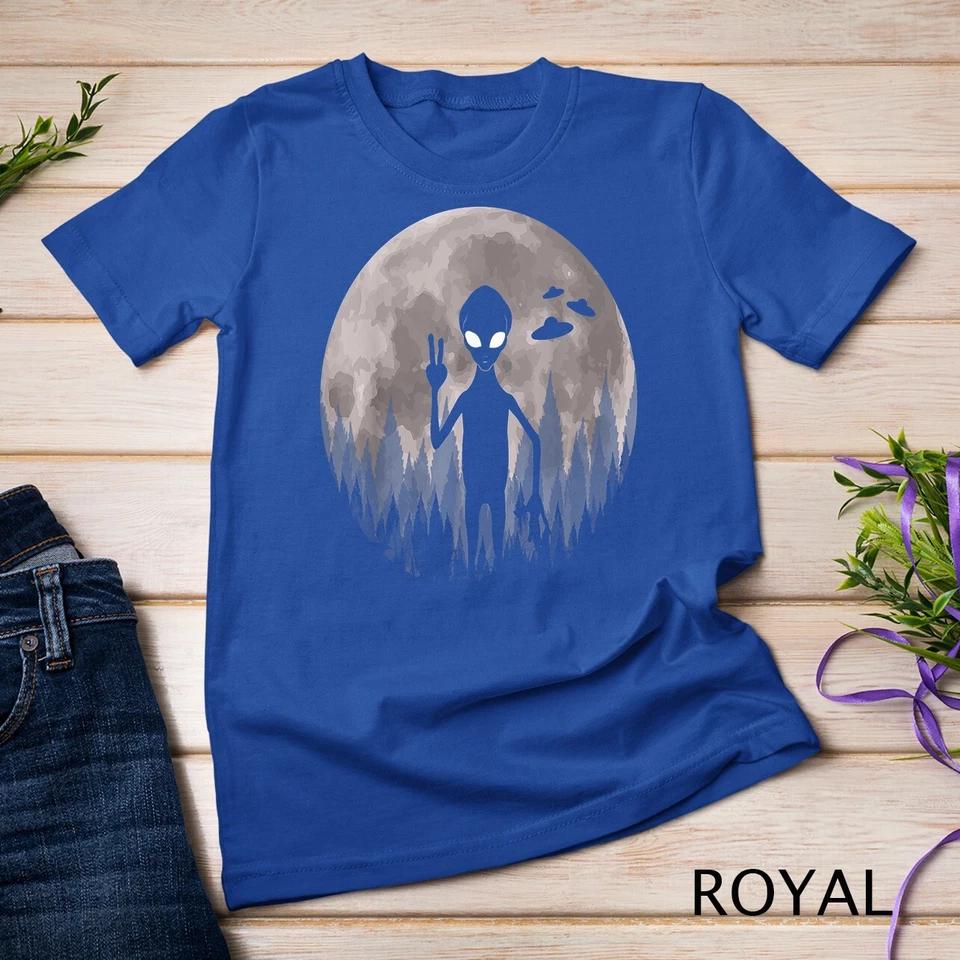 Funny Alien And Ufos Graphic Moon Extraterrestrial Aliens T-Shirt Unisex T-shirt 8 M