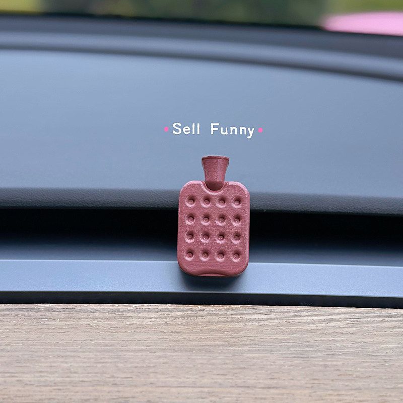 

Original Dopamine Creative Simulation Hot Water Bottle Car Air Freshener for Women, Car Air Conditioning Vent Decoration Clip Diffuser Stone Single Coffee Brown