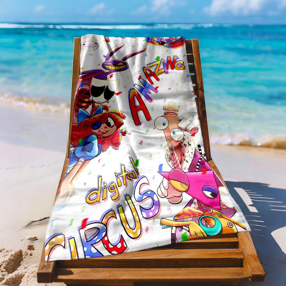 Digital Circus Beach Towel High Absorbency Quickdry Comfortable Lightweight Portable For Swimmingbeachcamping Travel Beach Accessoriesgym