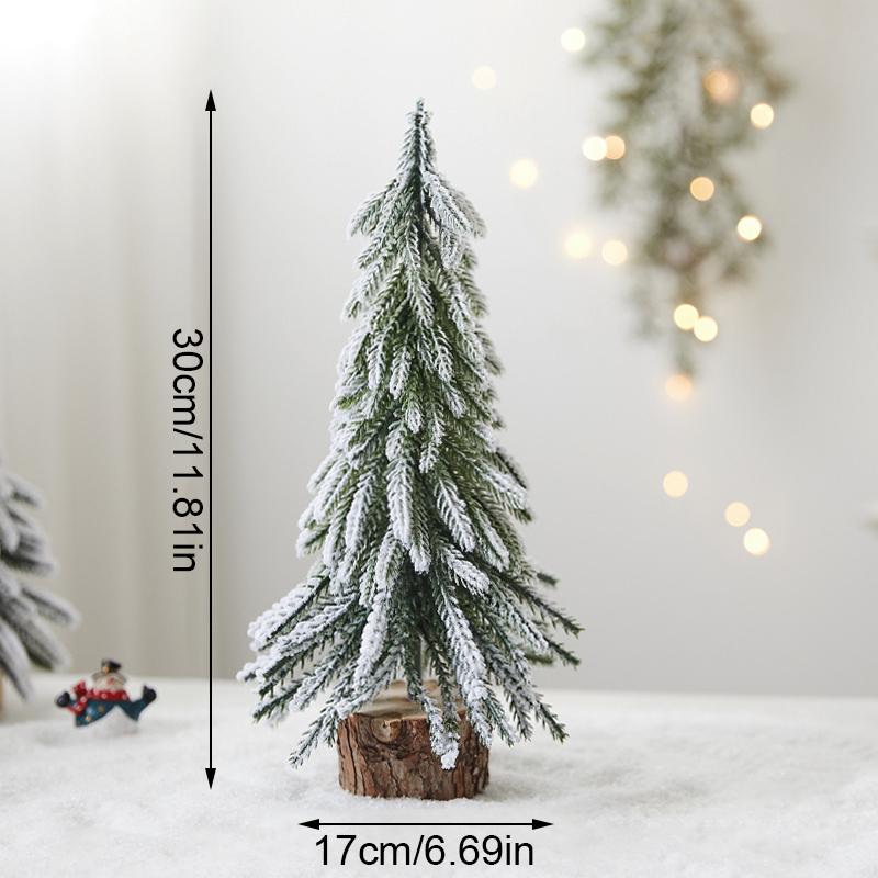 1PC Mini Snowy Christmas Tree Falling Snow Christmas Tree Desktop PE Christmas Tree PE Snowy Xmas Ornament