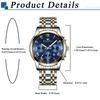 Stainless Steel Watch with 3ATM Water Luminous Analog Stylish Antique Quartz Watch In Silver and Blue A Fashionable Gift for or Your Boyfriend Men's