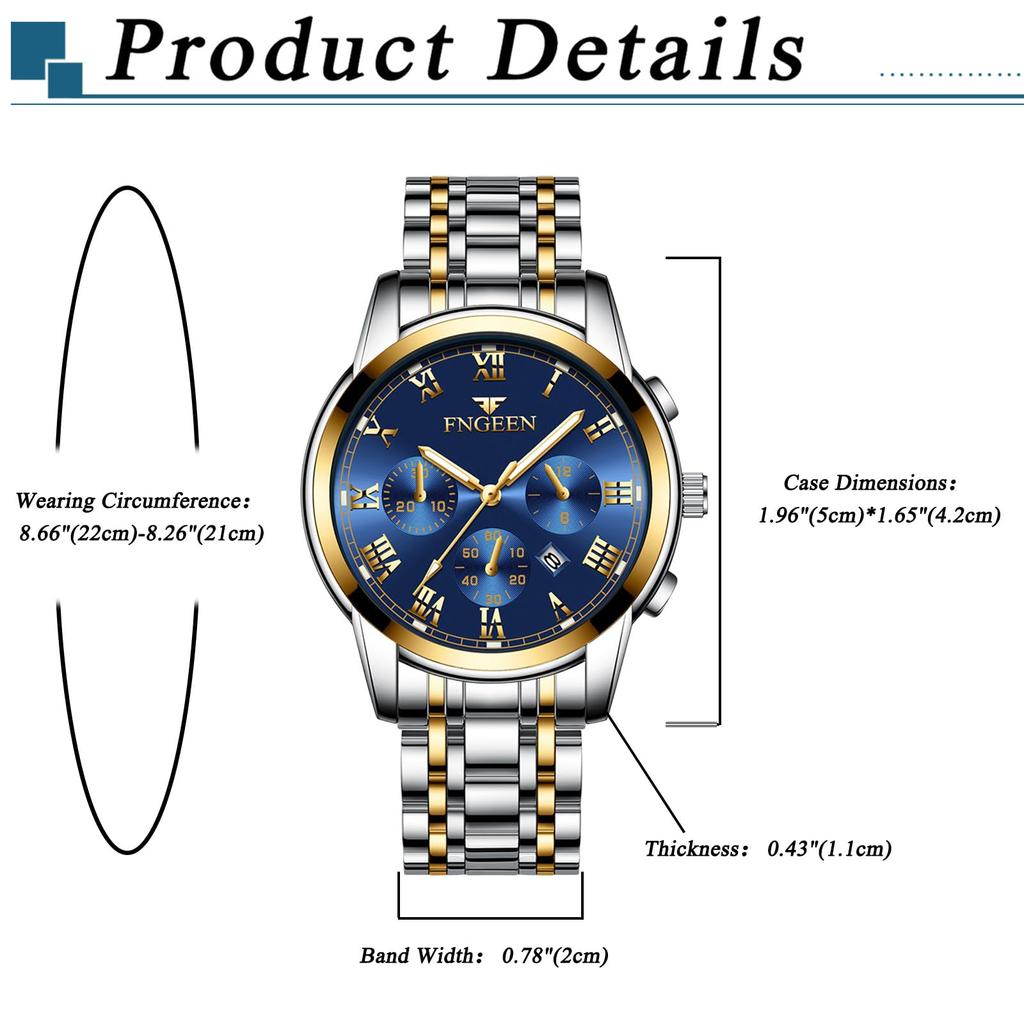 Stainless Steel Watch with 3ATM Water Luminous Analog Stylish Antique Quartz Watch In Silver and Blue A Fashionable Gift for or Your Boyfriend Men's