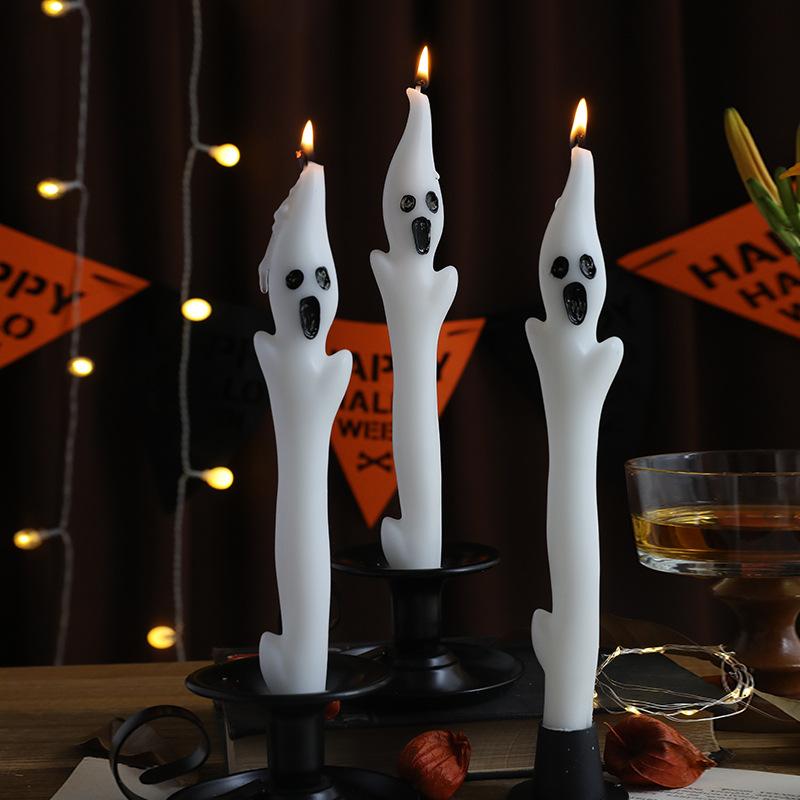 Cute Ghost Taper Candles Halloween Decorations Halloween Centerpieces for Tables Spooky Ghosts Candle Decor for Home Party Room
