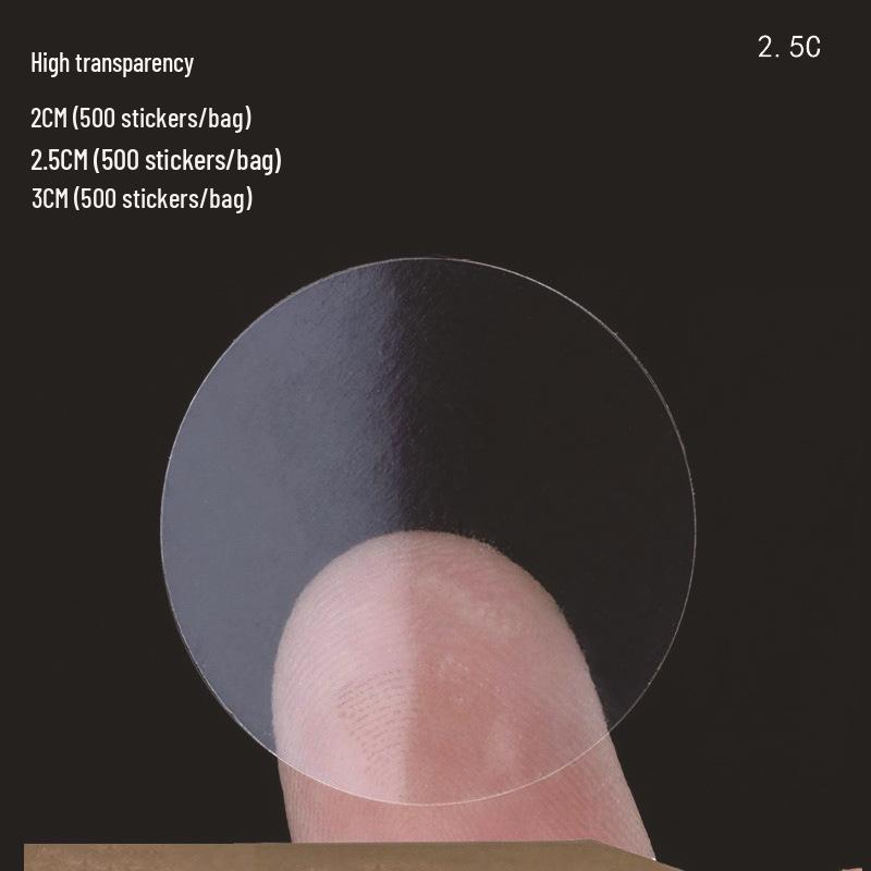 Clear Round Sticker Seals for Gift Boxes and Envelopes - 20, 25, 30mm