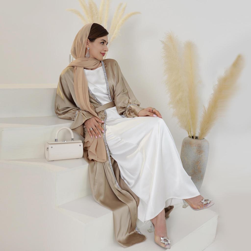 Loriya Dubai Daily Beaded Bell Sleeve Dress Robe LR633