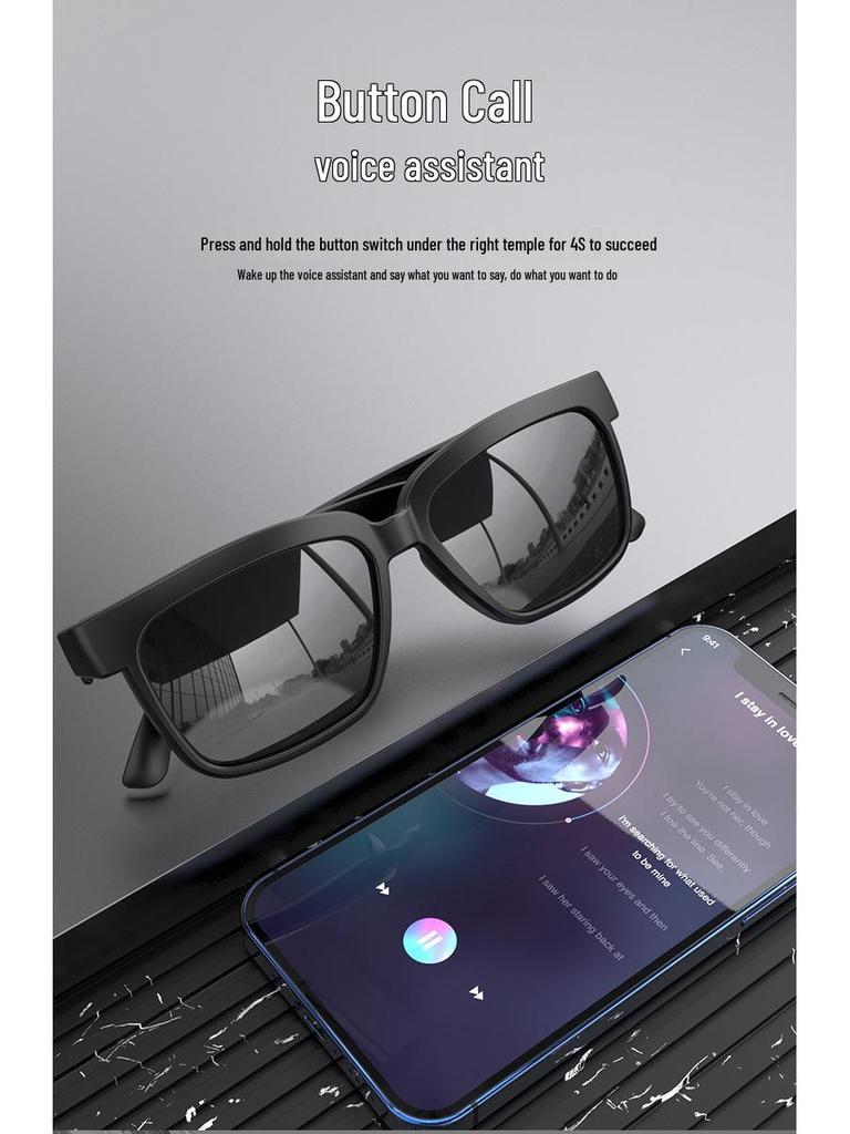 AI Smart Bluetooth Glasses: Wireless Headphones with Real-Time Translation In 100+ Languages, Music Streaming, and Call Features.