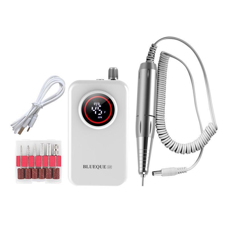 Portable Electric Nail Grinder Pen - Rechargeable & Professional Polishing Tool белый