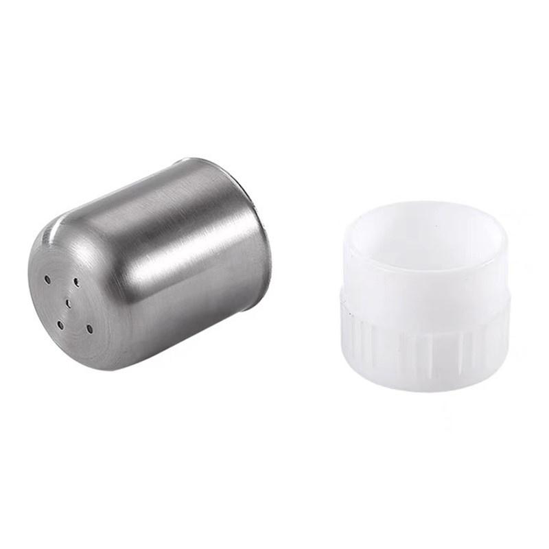 Stainless Steel 5-Hole Salt Shaker Portable Mini Seasoning Bottle With Dust Cover Small Pepper Bottle Condiment Jar Kitchen Tool