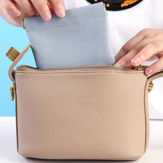 12Pcs Faux Leather Makeup Bag Snap-Closure Mini Cosmetic Bag Waterproof Storage Bag Portable Self-Sealing Bag