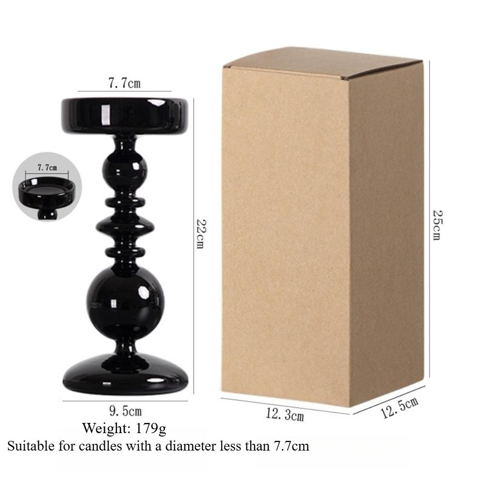 Simple European Style Glass Candle Holders Living Room Modern Decoration Glass Vase Bookshelf Decor Candle Stick Holder