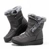 Thick Plush Waterproof Winter Boots for Women Non Slip Faux Fur Mid Calf Snow Boots Woman Outdoor Thick Sole Cotton Padded Shoes