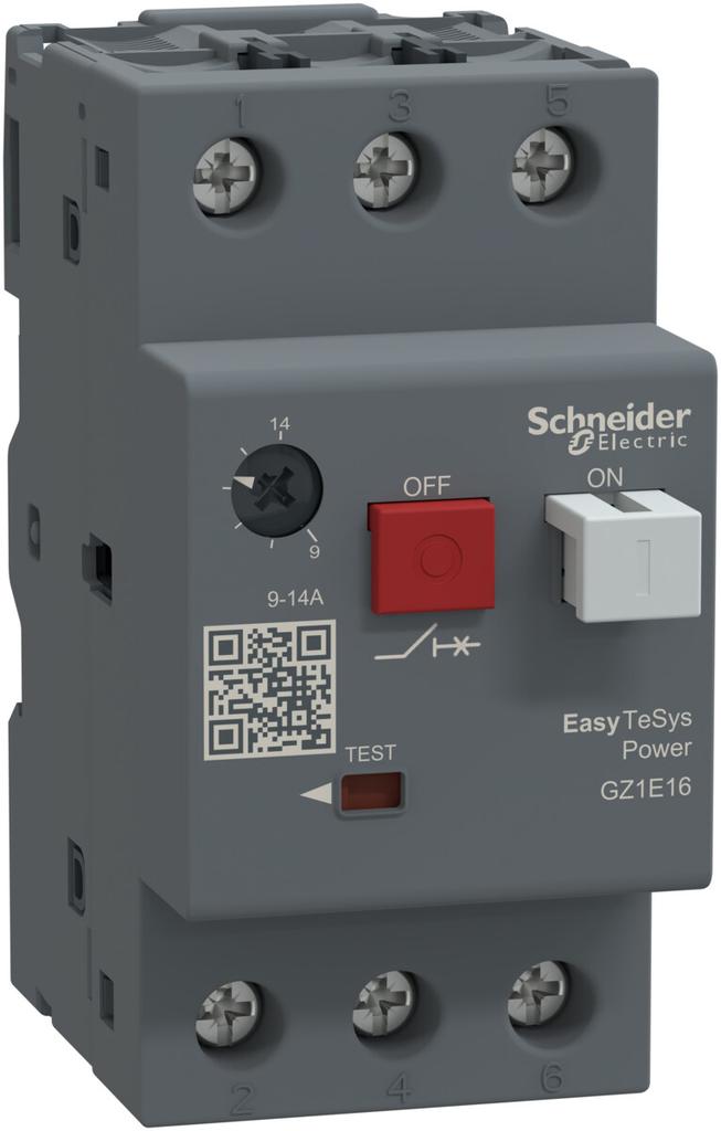 GZ1E motor circuit breaker, push-button drive, I=9-14A, box terminals