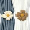2Pcs Elastic Curtain Tiebacks Flower Accent Window Drapery Holdbacks Ties for Bedrooms and Stylish Home Office Decors