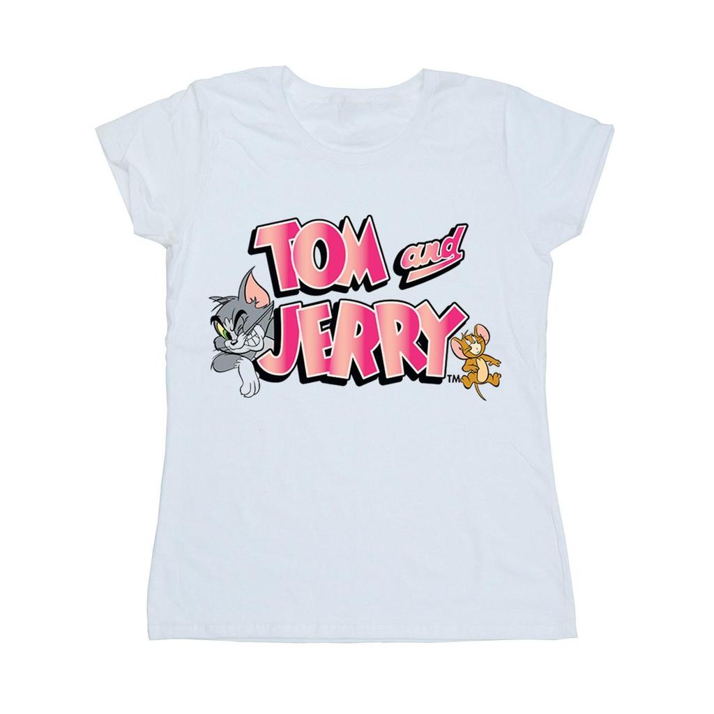 Tom And Jerry Womens/Ladies Gradient Logo Cotton T-Shirt